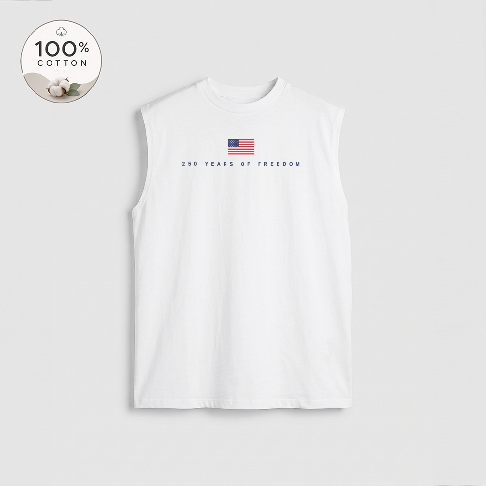 Men’s 100% Cotton Classic American Graphic Tank Top, Vintage Streetwear Oversized Crew Neck, Soft Breathable Casual Sleeveless Top for Summer Daily Wear-07
