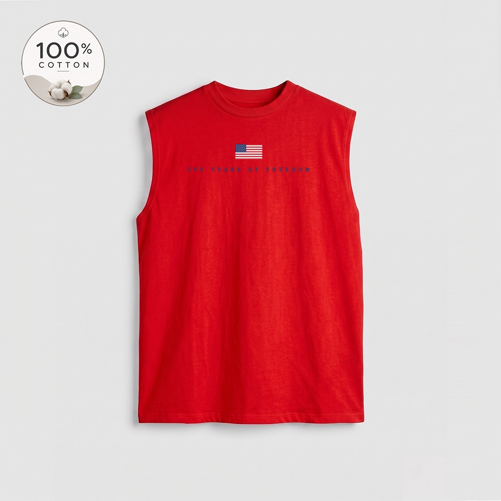 Men’s 100% Cotton Classic American Graphic Tank Top, Vintage Streetwear Oversized Crew Neck, Soft Breathable Casual Sleeveless Top for Summer Daily Wear-07