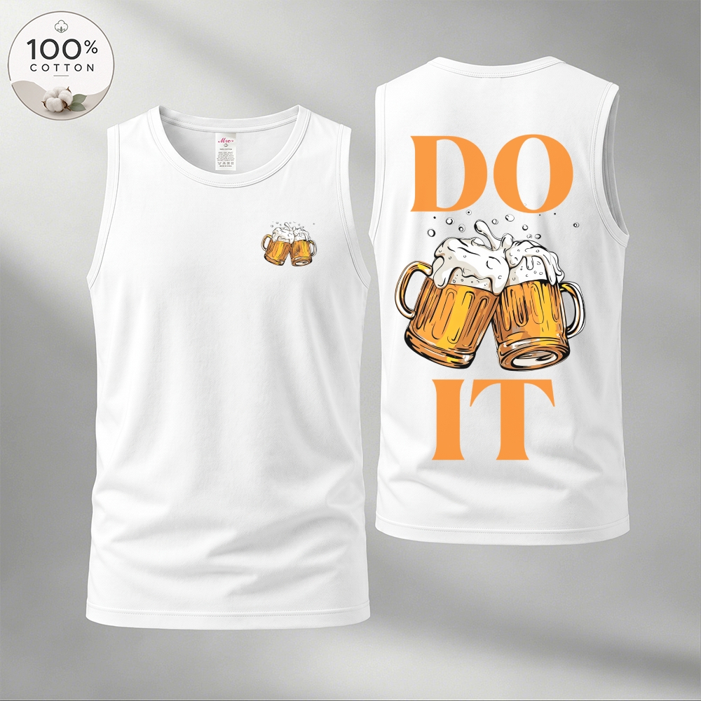 Men’s 100% Cotton Classic American Graphic Tank Top, Vintage Streetwear Oversized Crew Neck, Soft Breathable Casual Sleeveless Top for Summer Daily Wear-09