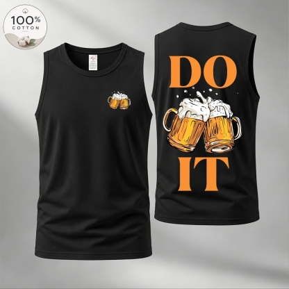 Men’s 100% Cotton Classic American Graphic Tank Top, Vintage Streetwear Oversized Crew Neck, Soft Breathable Casual Sleeveless Top for Summer Daily Wear-09