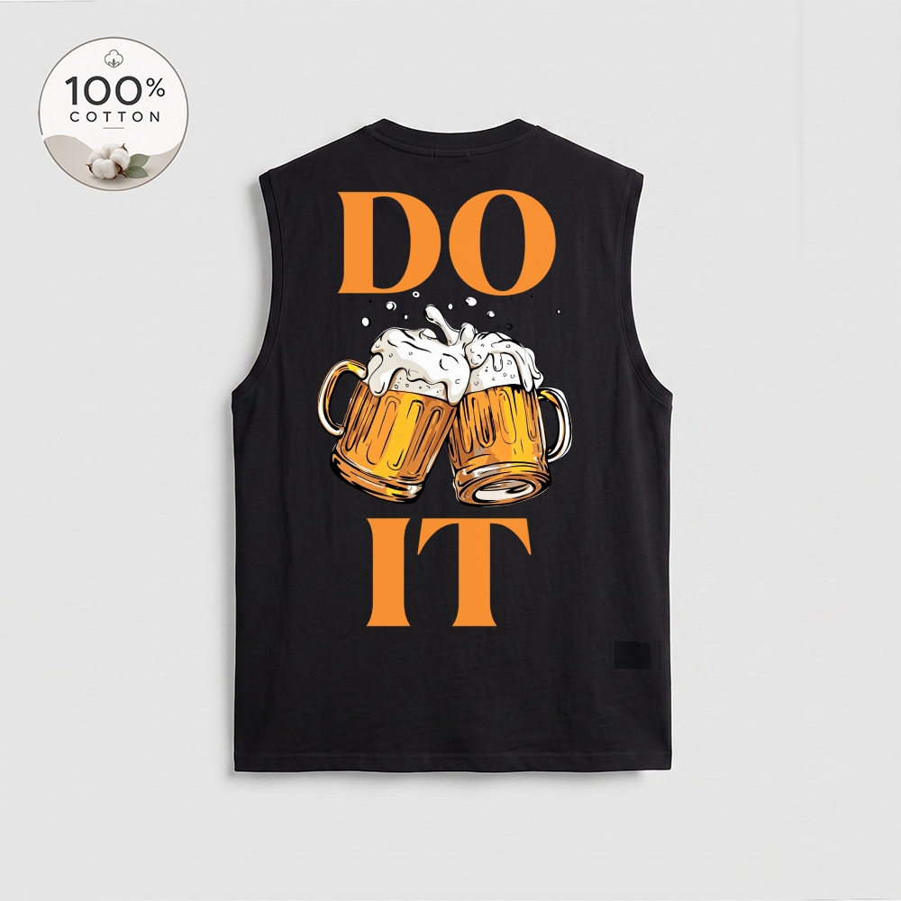 Men’s 100% Cotton Classic American Graphic Tank Top, Vintage Streetwear Oversized Crew Neck, Soft Breathable Casual Sleeveless Top for Summer Daily Wear-09