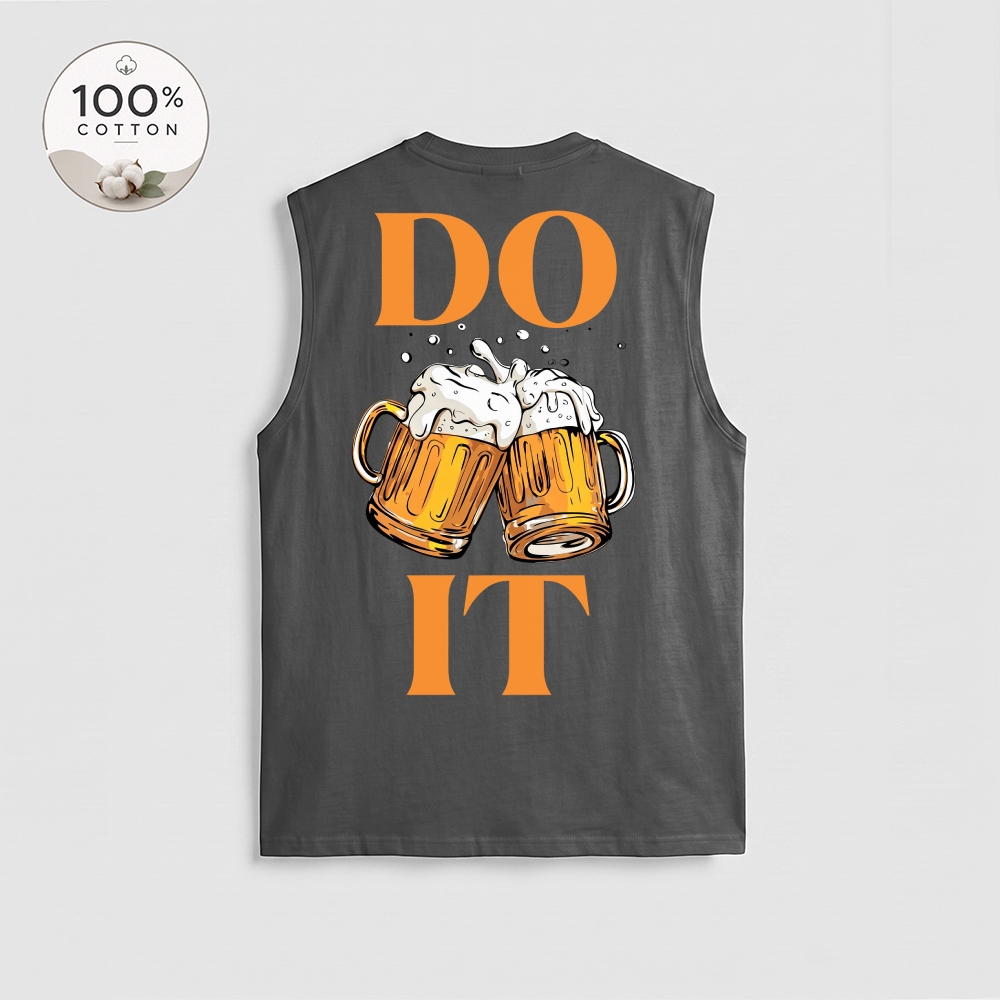 Men’s 100% Cotton Classic American Graphic Tank Top, Vintage Streetwear Oversized Crew Neck, Soft Breathable Casual Sleeveless Top for Summer Daily Wear-09