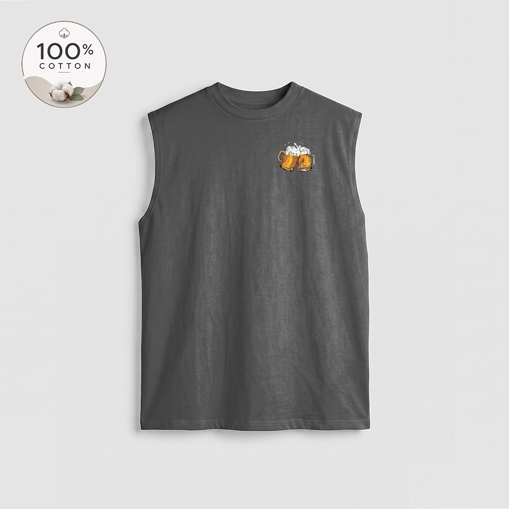Men’s 100% Cotton Classic American Graphic Tank Top, Vintage Streetwear Oversized Crew Neck, Soft Breathable Casual Sleeveless Top for Summer Daily Wear-09