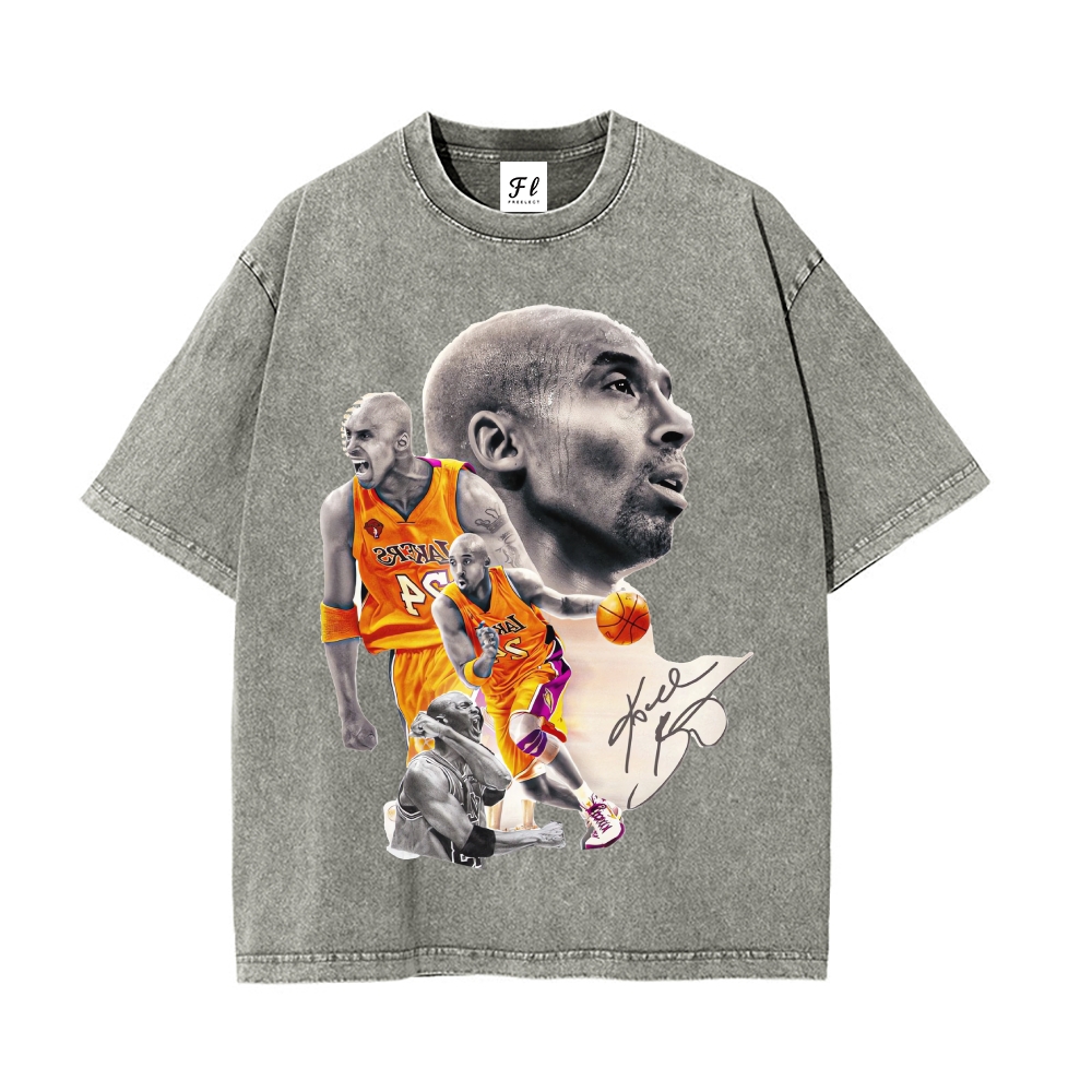 Men’s 100% Cotton Washed T-Shirt, Vintage Streetwear Oversized Short Sleeve Crew Neck Tee, Soft Breathable Casual Top for Summer Daily Wear-87
