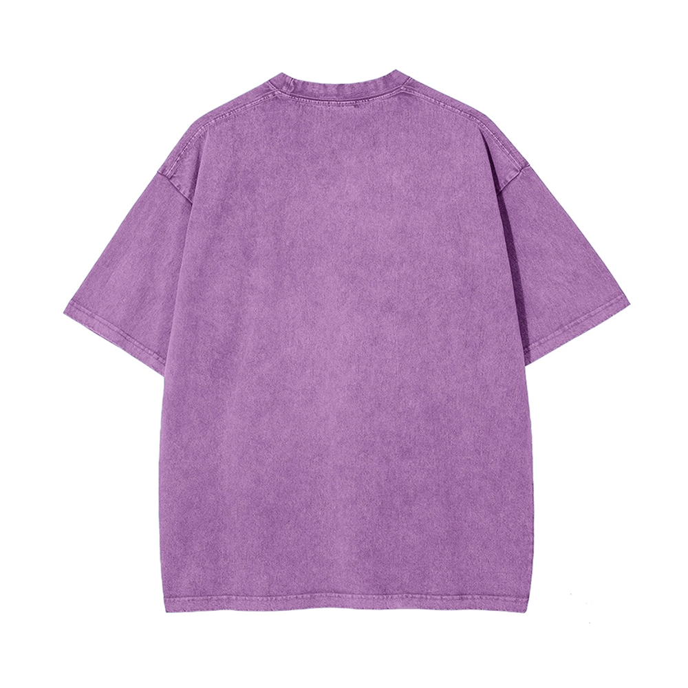 Men’s 100% Cotton Washed T-Shirt, Vintage Streetwear Oversized Short Sleeve Crew Neck Tee, Soft Breathable Casual Top for Summer Daily Wear