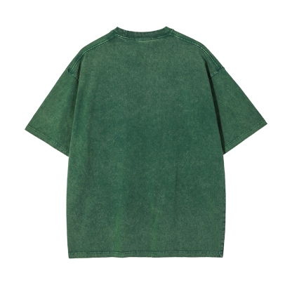 Men’s 100% Cotton Washed T-Shirt, Vintage Streetwear Oversized Short Sleeve Crew Neck Tee, Soft Breathable Casual Top for Summer Daily Wear