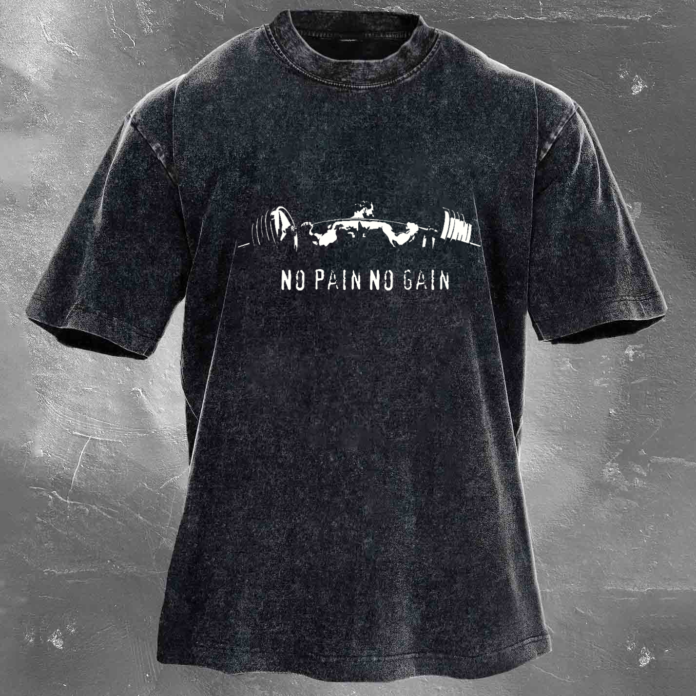 NO PAIN NO GAIN Men's Washed T-shirt