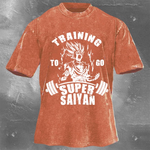 Fitness Print Washed Vintage Short Sleeves 18