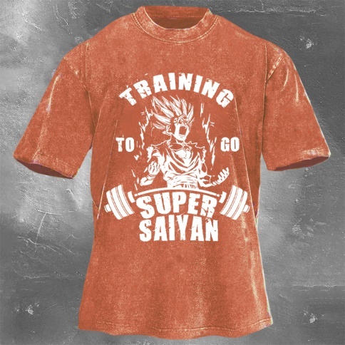 Fitness Print Washed Vintage Short Sleeves 18