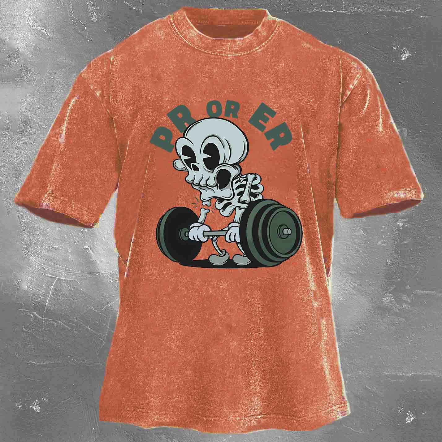 PR OR ER Men's washed T-shirt