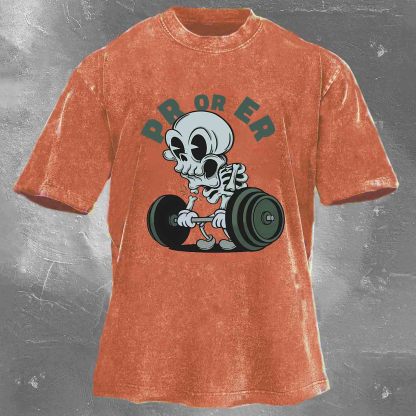 PR OR ER Men's washed T-shirt