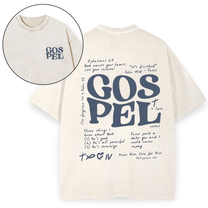 GOSPEL Notes Christian Washed Vintage T-Shirt