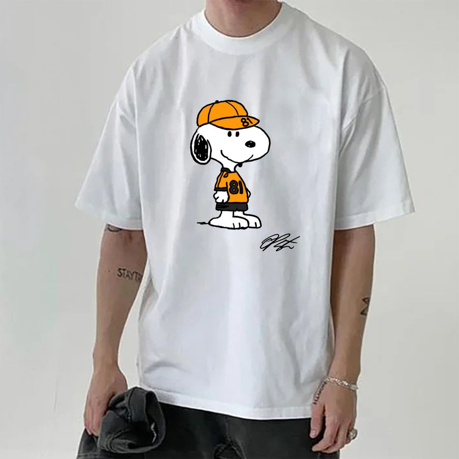 Cartoon Racing Driver Print Street Casual Short Sleeves 01