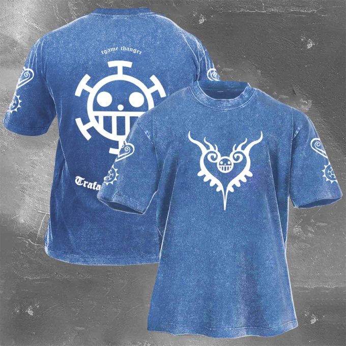 Classic Popular Anime Print Retro Washed Short Sleeves 02