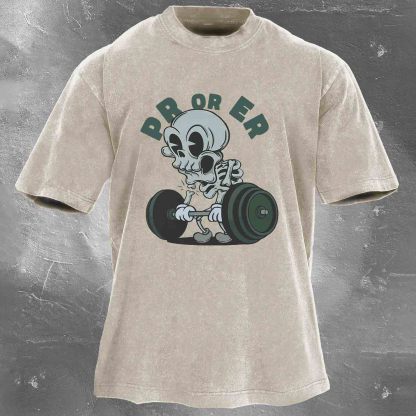 PR OR ER Men's washed T-shirt