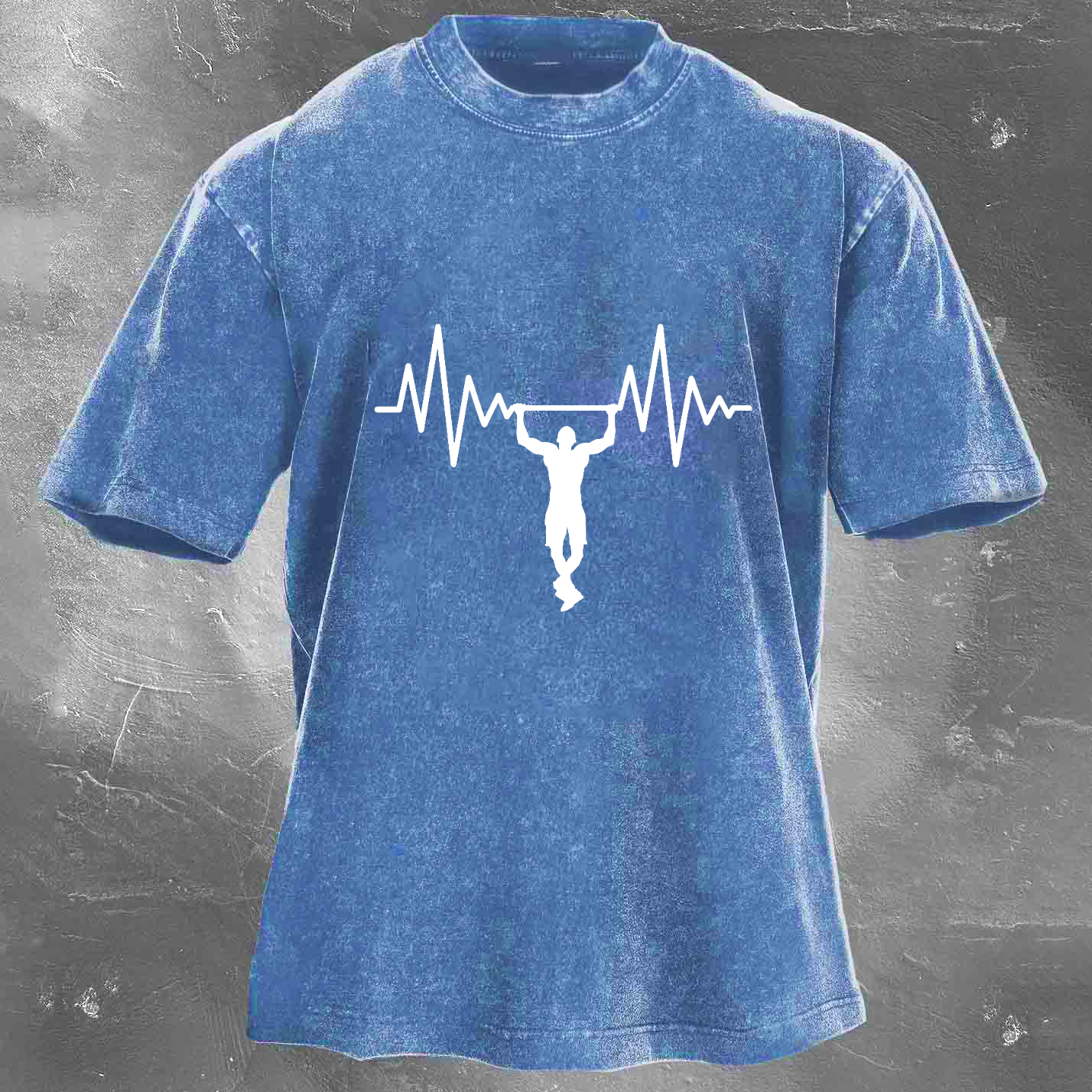 Personalized Fun Fitness Pattern Print Men's Washed T-shirt