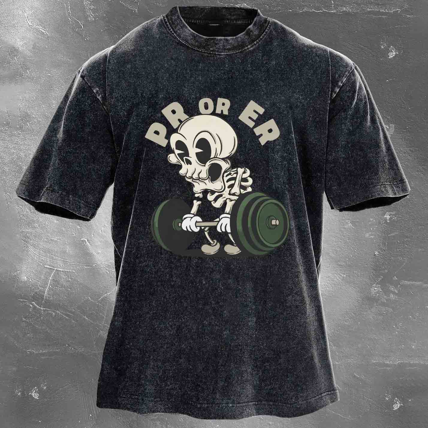 PR OR ER Men's washed T-shirt