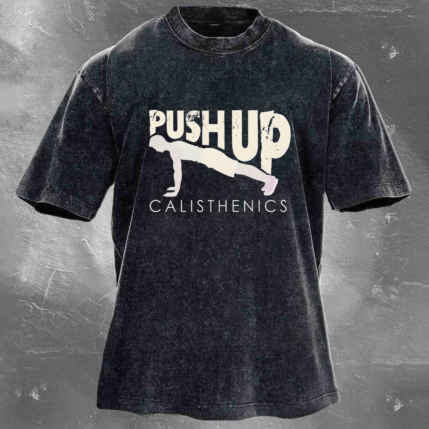 PUSHUP CALISTHENICS Men's washed T-shirt