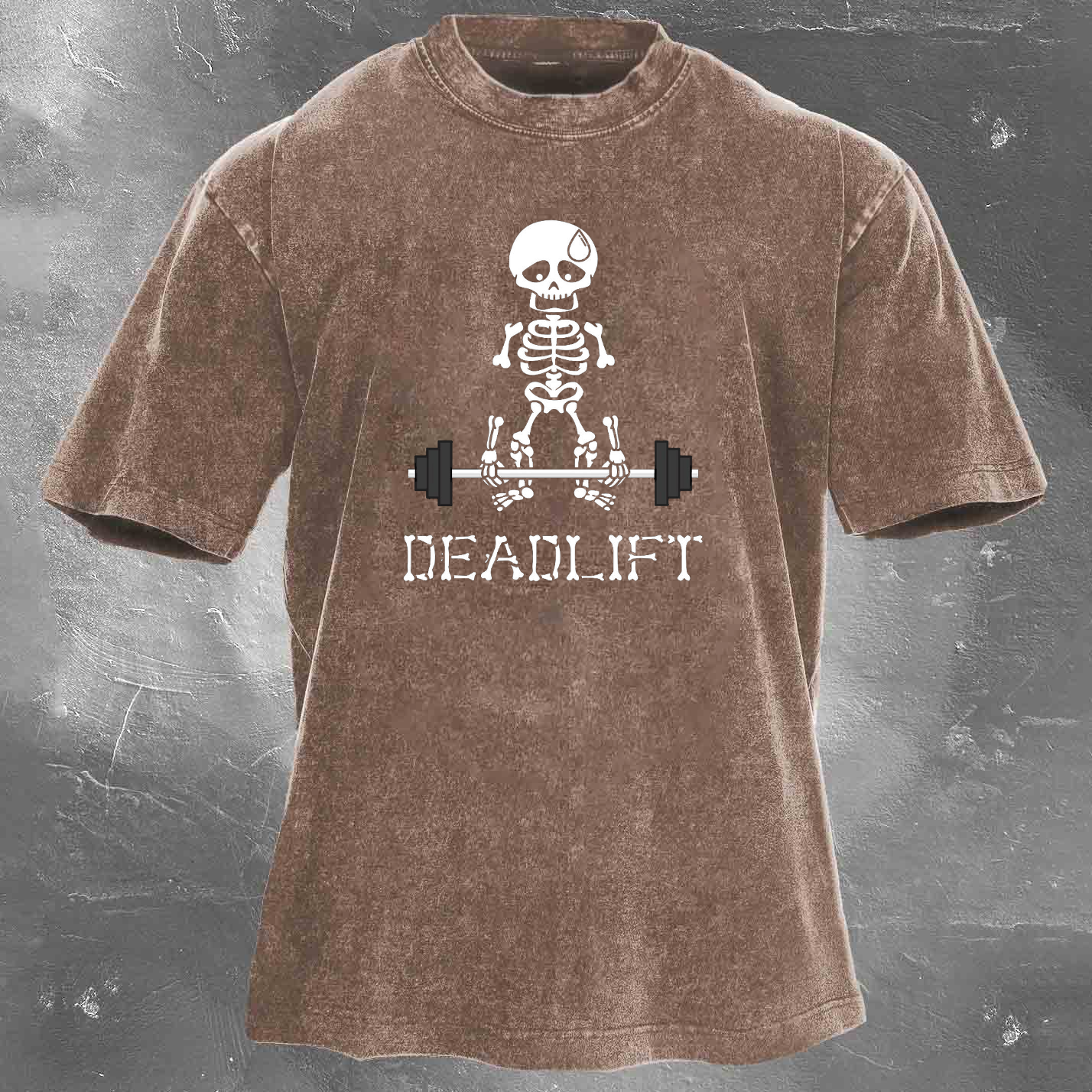 DEADLIFT Skeleton Men's washed T-shirt