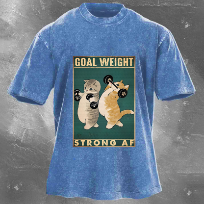 GOAL WEIGHT STRONG AF Men's Washed T-shirt