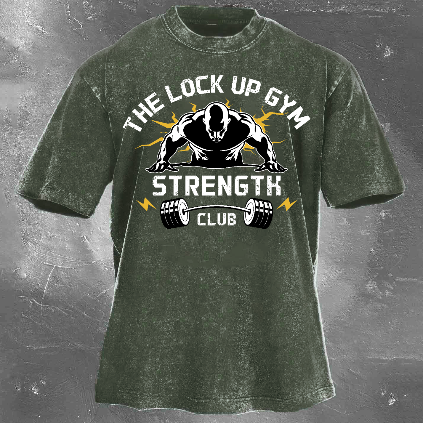 The Lock Up Gym Strength Unisex Vintage Washed T-Shirt