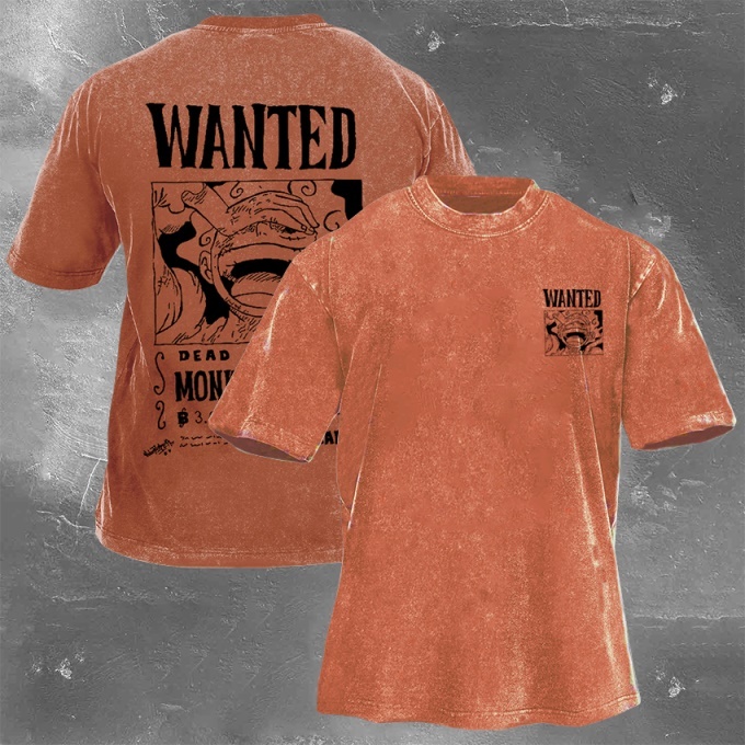 Classic Popular Anime Print Retro Washed Short Sleeves 06