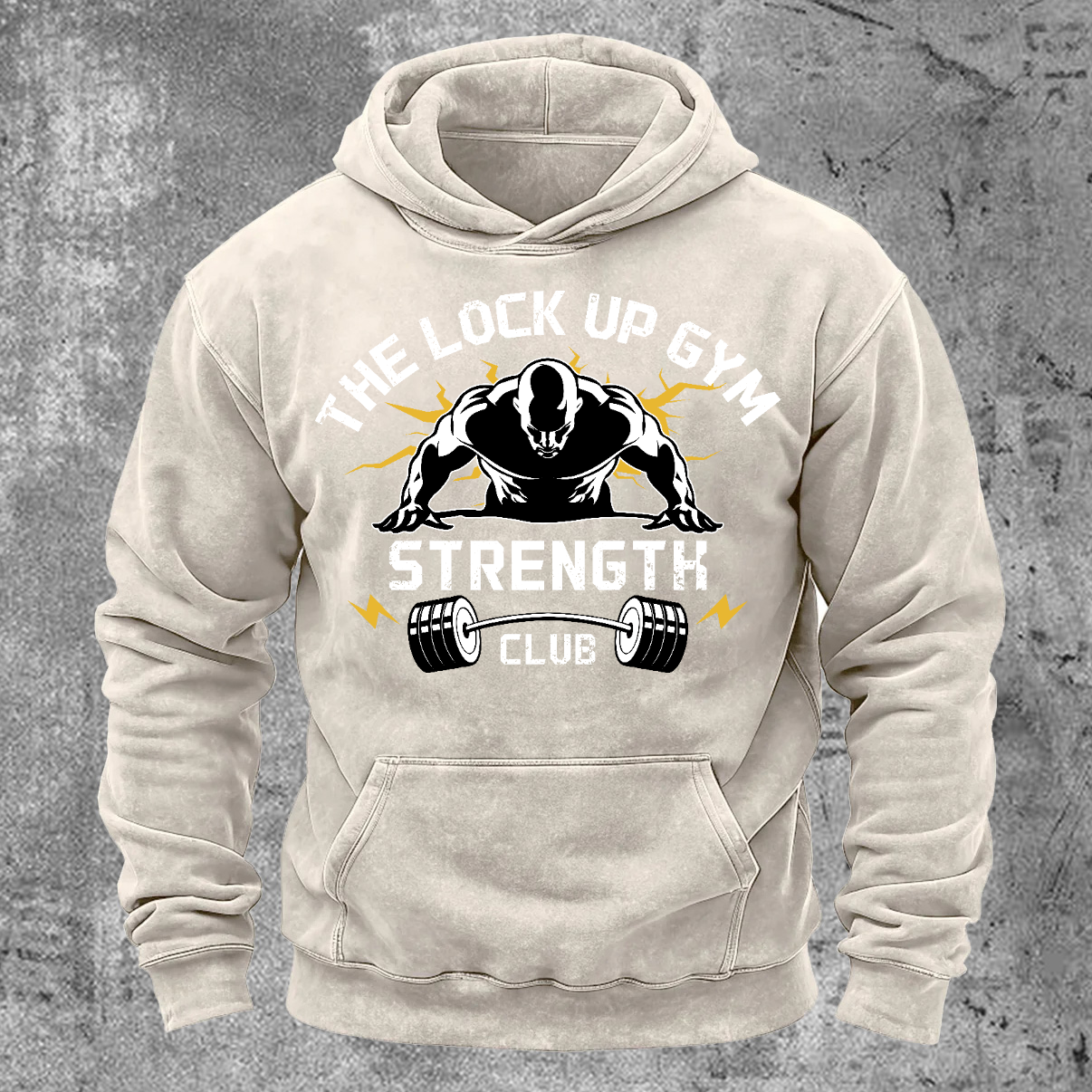 The Lock Up Gym Strength Men's Washed Pocket Hoodie
