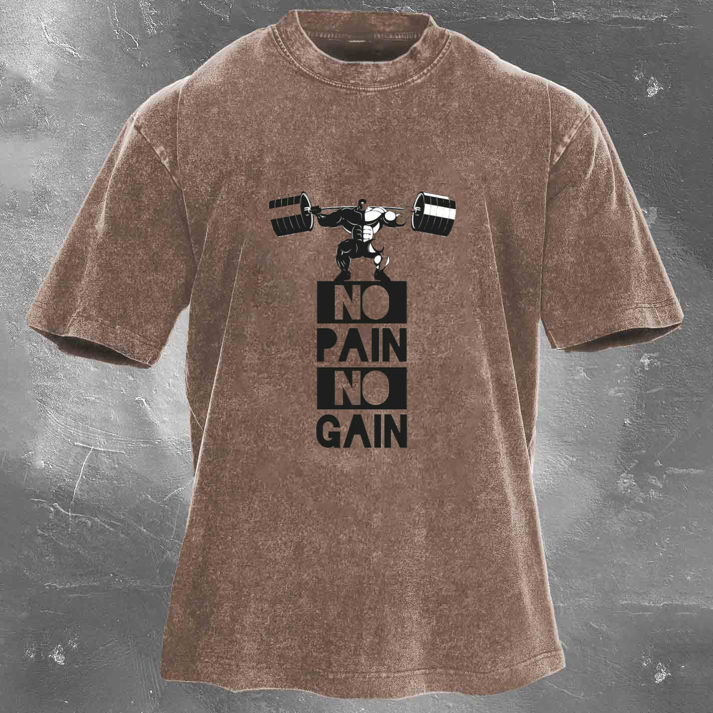 NO PAIN NO GAIN Men's Washed T-shirt