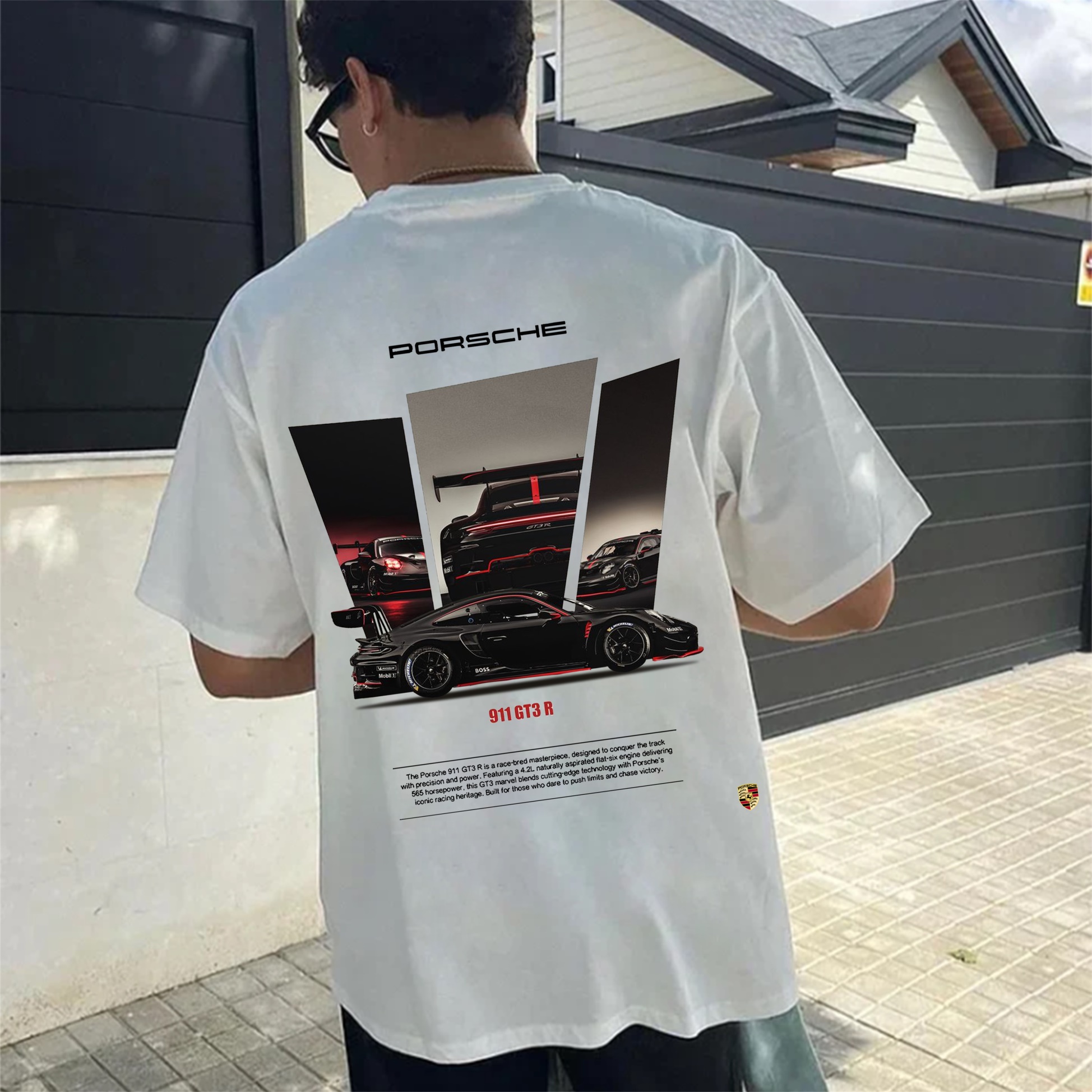 Popular Sports Car Print Pure Cotton Casual T-Shirt 04