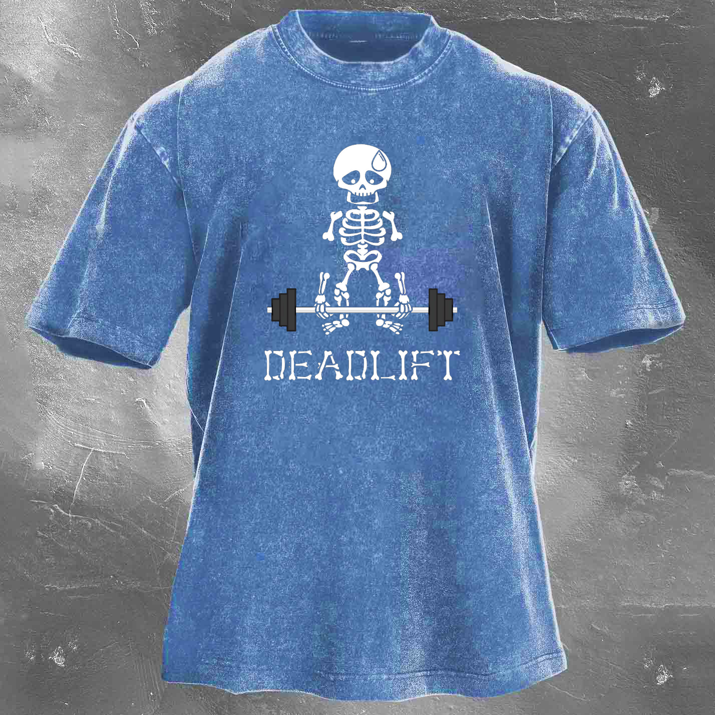 DEADLIFT Skeleton Men's washed T-shirt