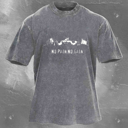 NO PAIN NO GAIN Men's Washed T-shirt