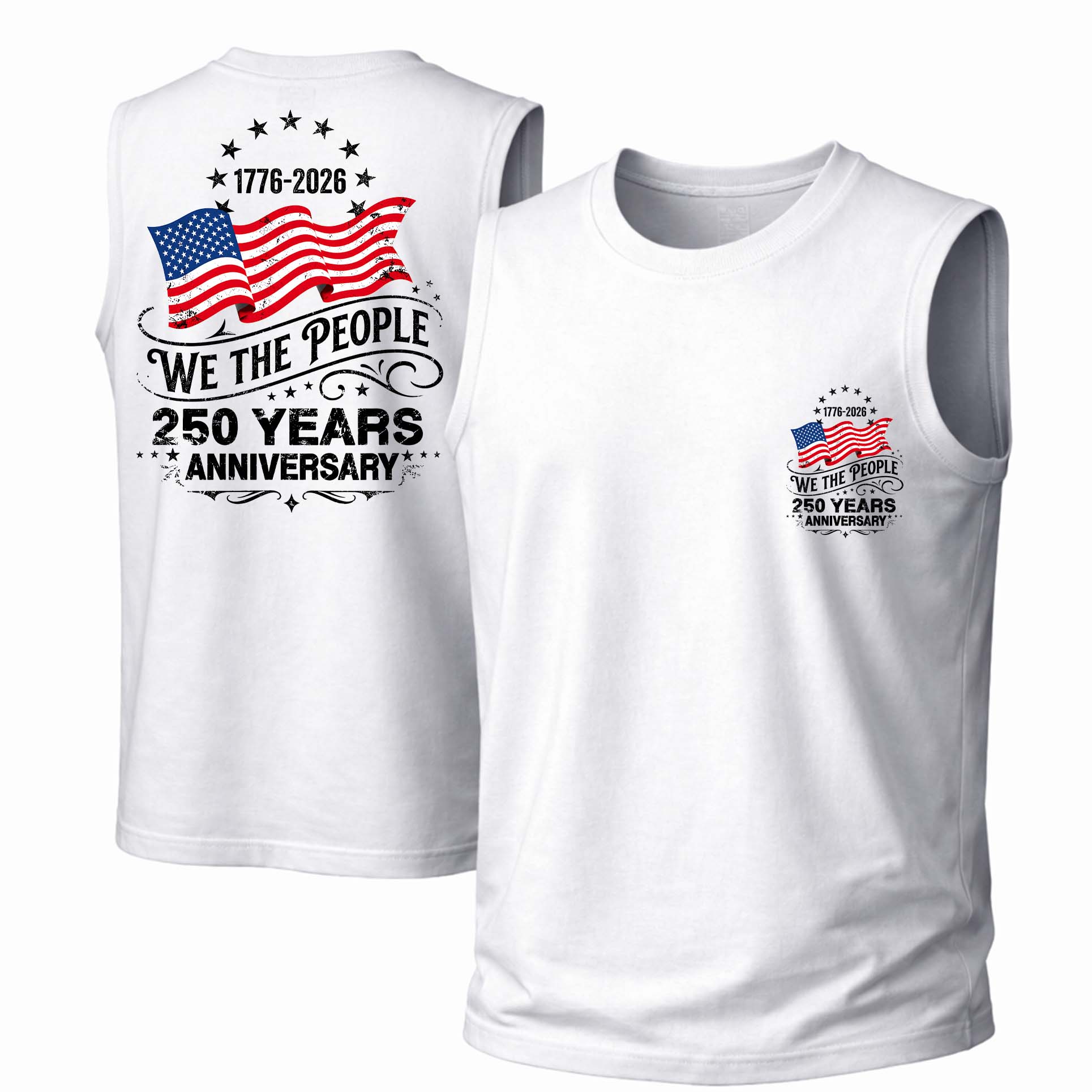 Men’s 100% Cotton Classic American Graphic Tank Top, Vintage Streetwear Oversized Crew Neck, Soft Breathable Casual Sleeveless Top for Summer Daily Wear-10