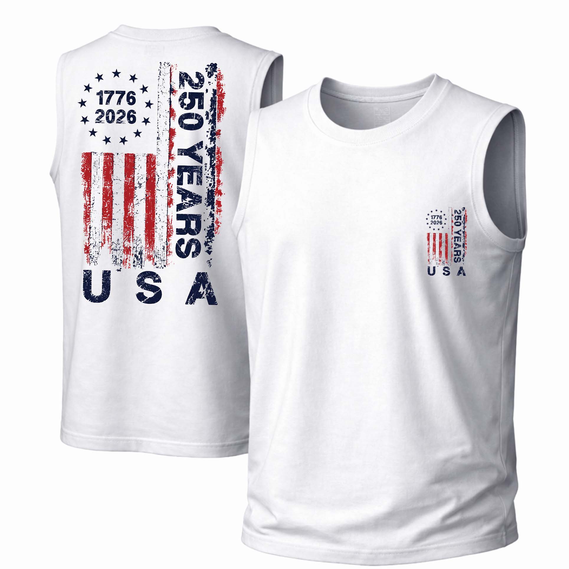 Men’s 100% Cotton Classic American Graphic Tank Top, Vintage Streetwear Oversized Crew Neck, Soft Breathable Casual Sleeveless Top for Summer Daily Wear-13
