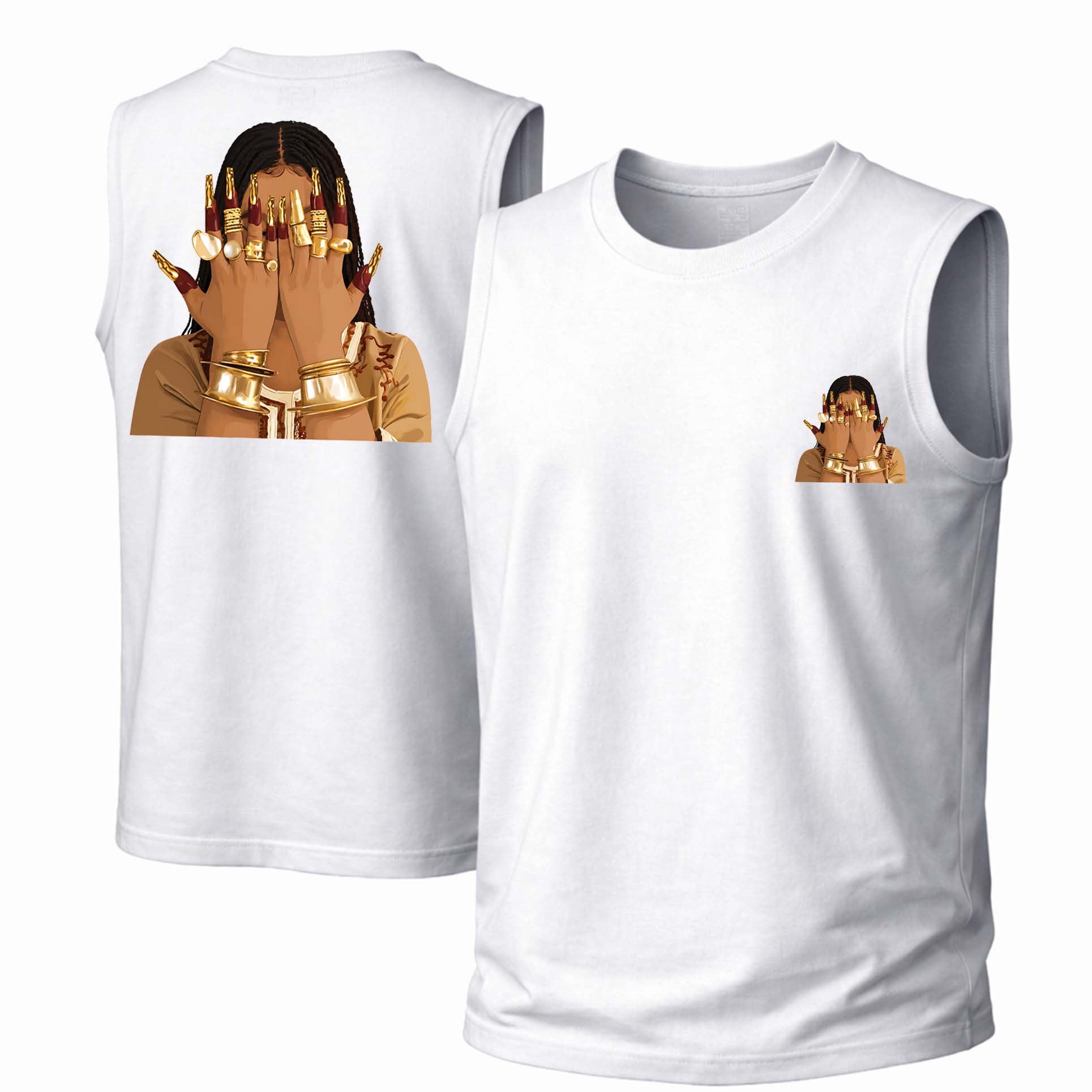 Men’s 100% Cotton Classic American Graphic Tank Top, Vintage Streetwear Oversized Crew Neck, Soft Breathable Casual Sleeveless Top for Summer Daily Wear-15