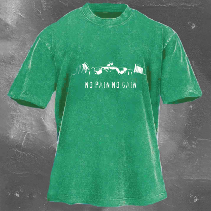 NO PAIN NO GAIN Men's Washed T-shirt