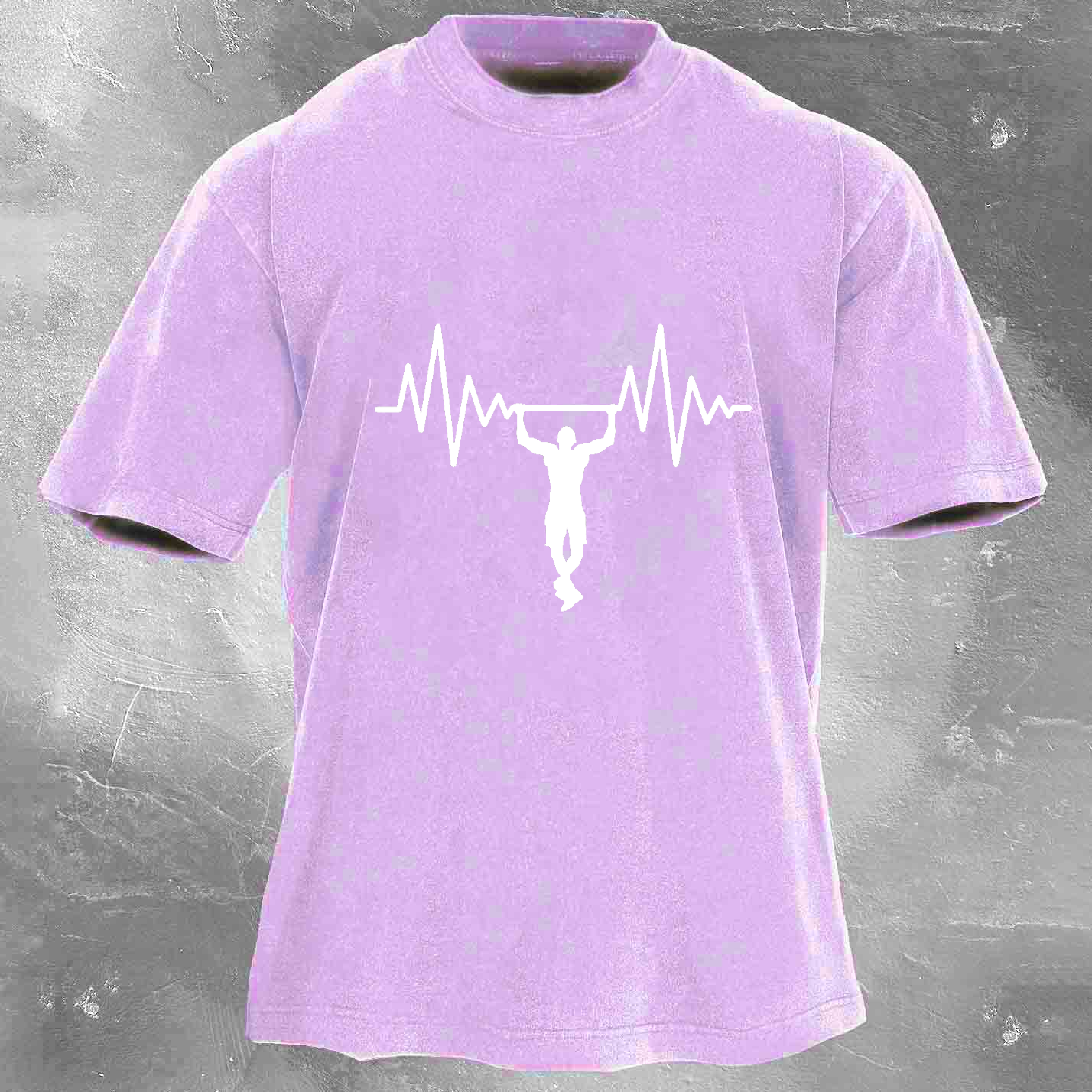 Personalized Fun Fitness Pattern Print Men's Washed T-shirt