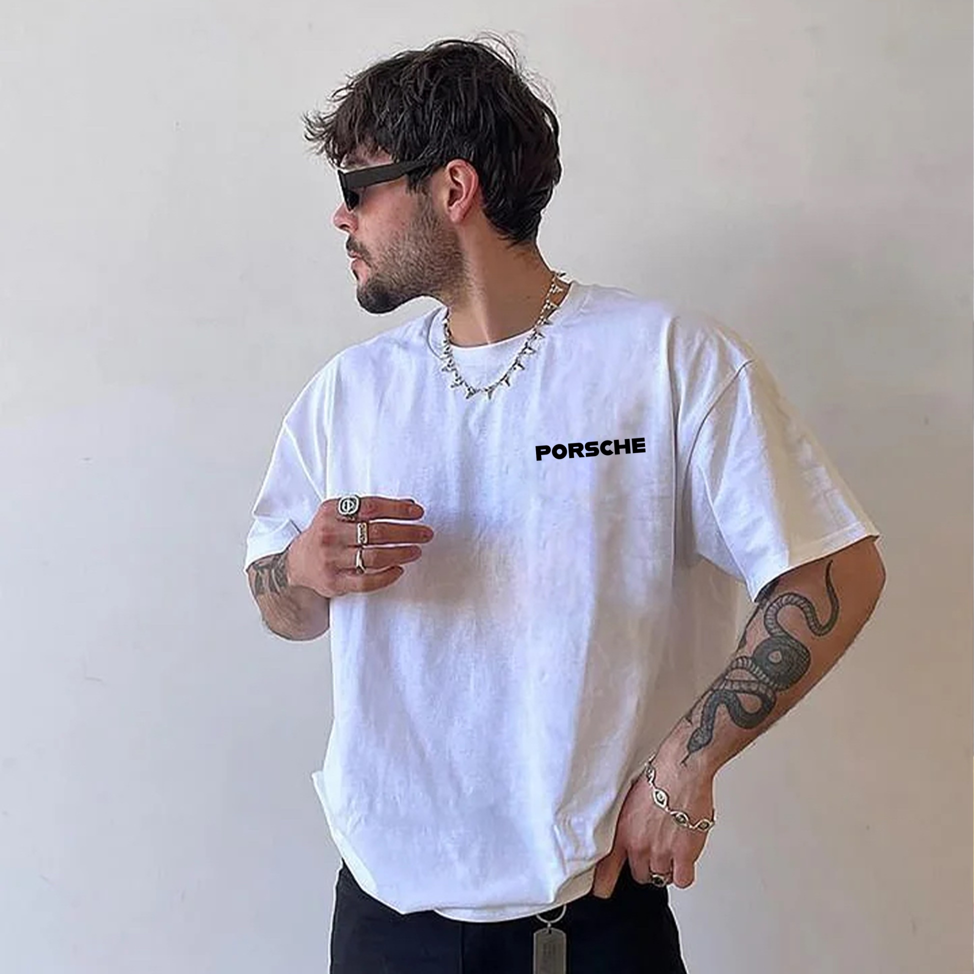Popular Sports Car Print Pure Cotton Casual T-Shirt 01