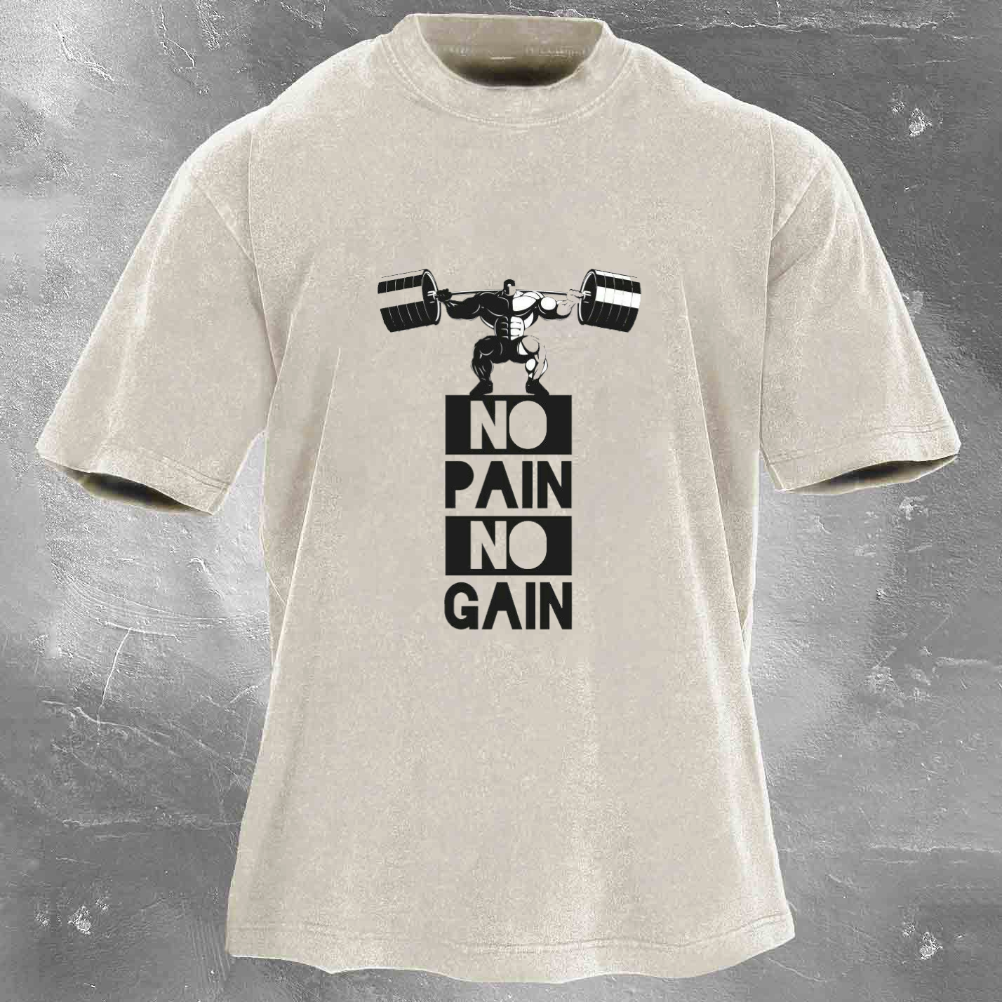 NO PAIN NO GAIN Men's Washed T-shirt