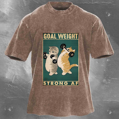 GOAL WEIGHT STRONG AF Men's Washed T-shirt