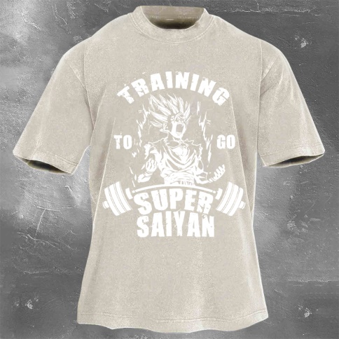 Fitness Print Washed Vintage Short Sleeves 18