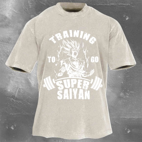 Fitness Print Washed Vintage Short Sleeves 18