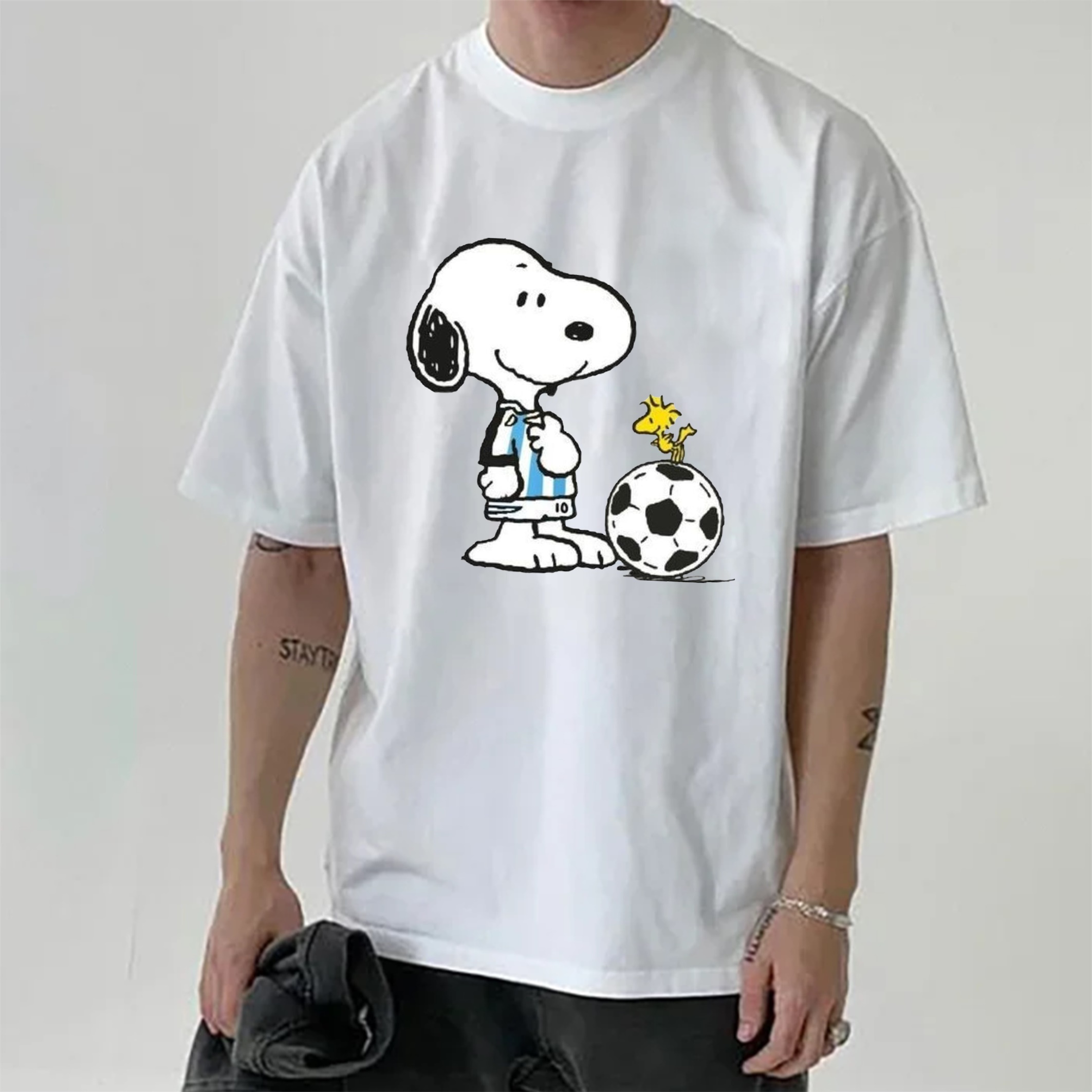 Classic Anime Image ✖ Football Print Pure Cotton Casual T-Shirt 01