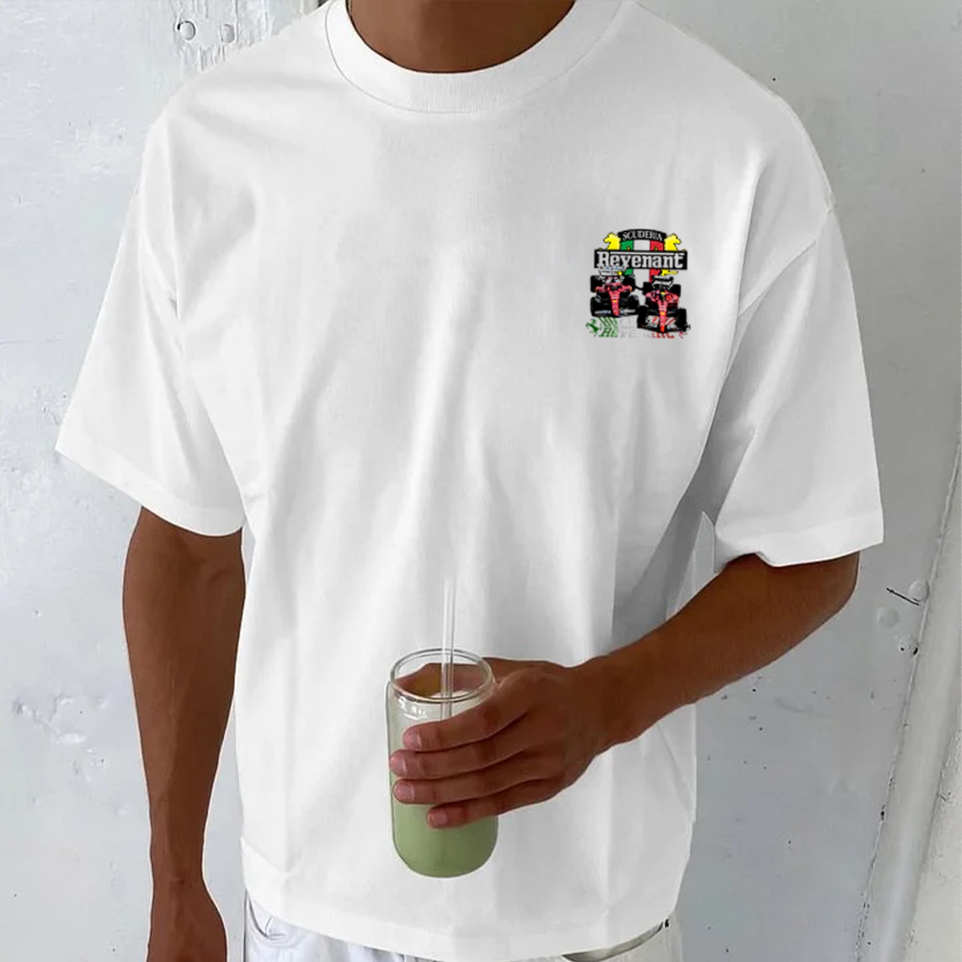 Super Race Team Print Pure Cotton Casual T-Shirt 01