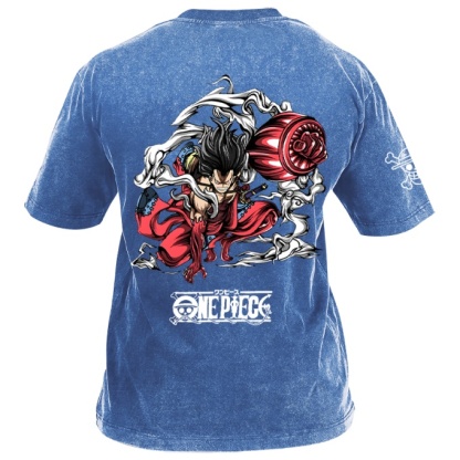 Classic Popular Anime Print Retro Washed Short Sleeves 01