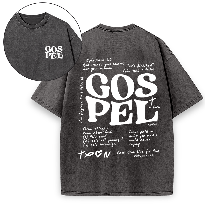 GOSPEL Notes Christian Washed Vintage T-Shirt