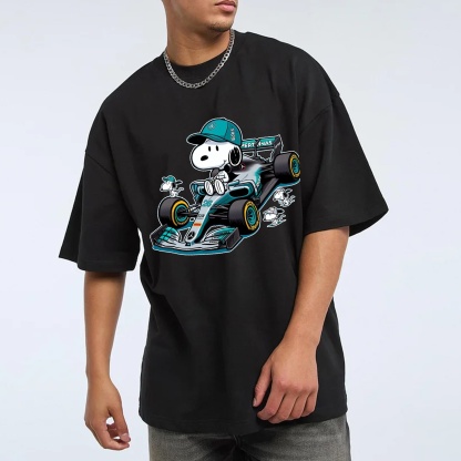 Popular Racing Team × Cartoon Character Printed Pure Cotton Casual T-Shirt 02