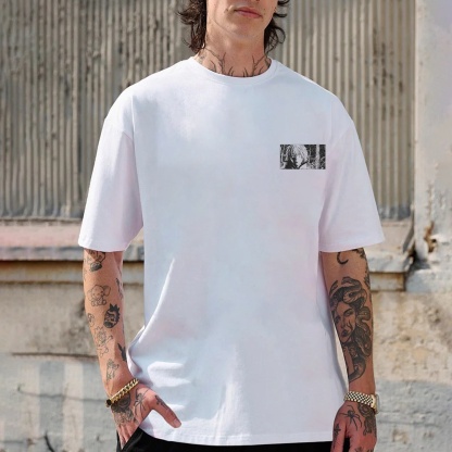 Dark Anime Print Pure Cotton Casual Short Sleeves 02