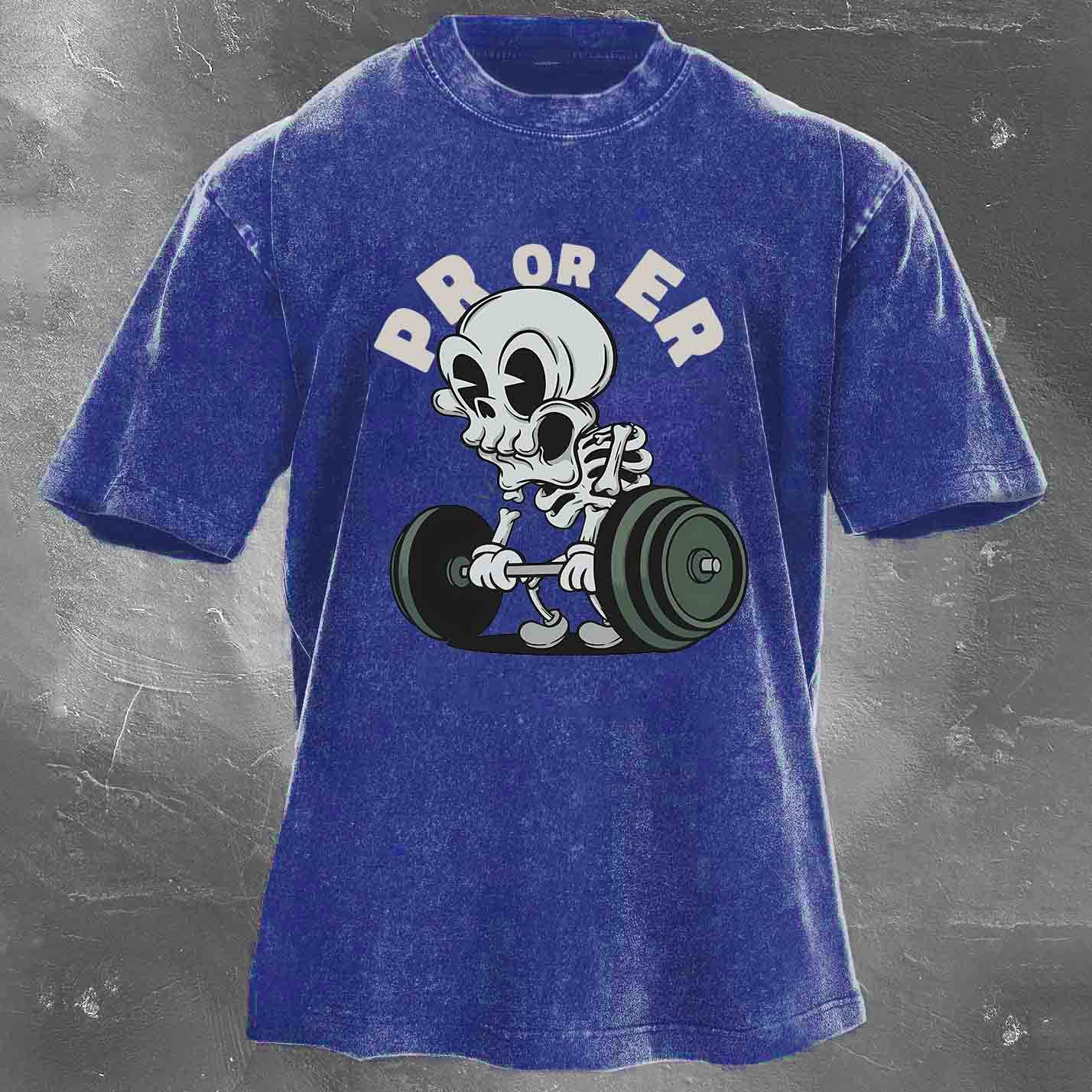 PR OR ER Men's washed T-shirt