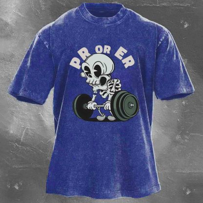 PR OR ER Men's washed T-shirt