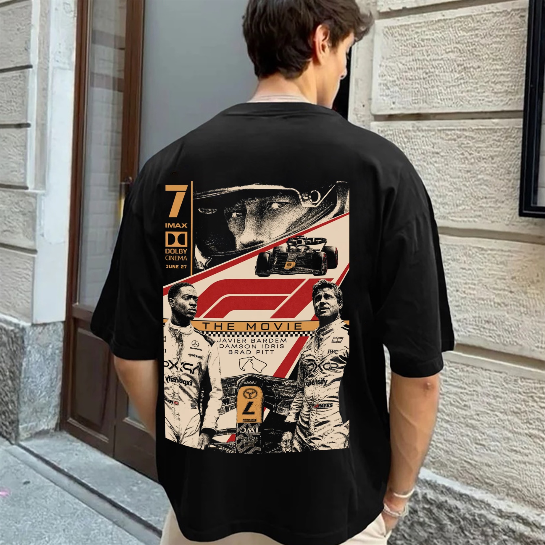 Popular Racing Movie Print Cotton Casual T-Shirt 13